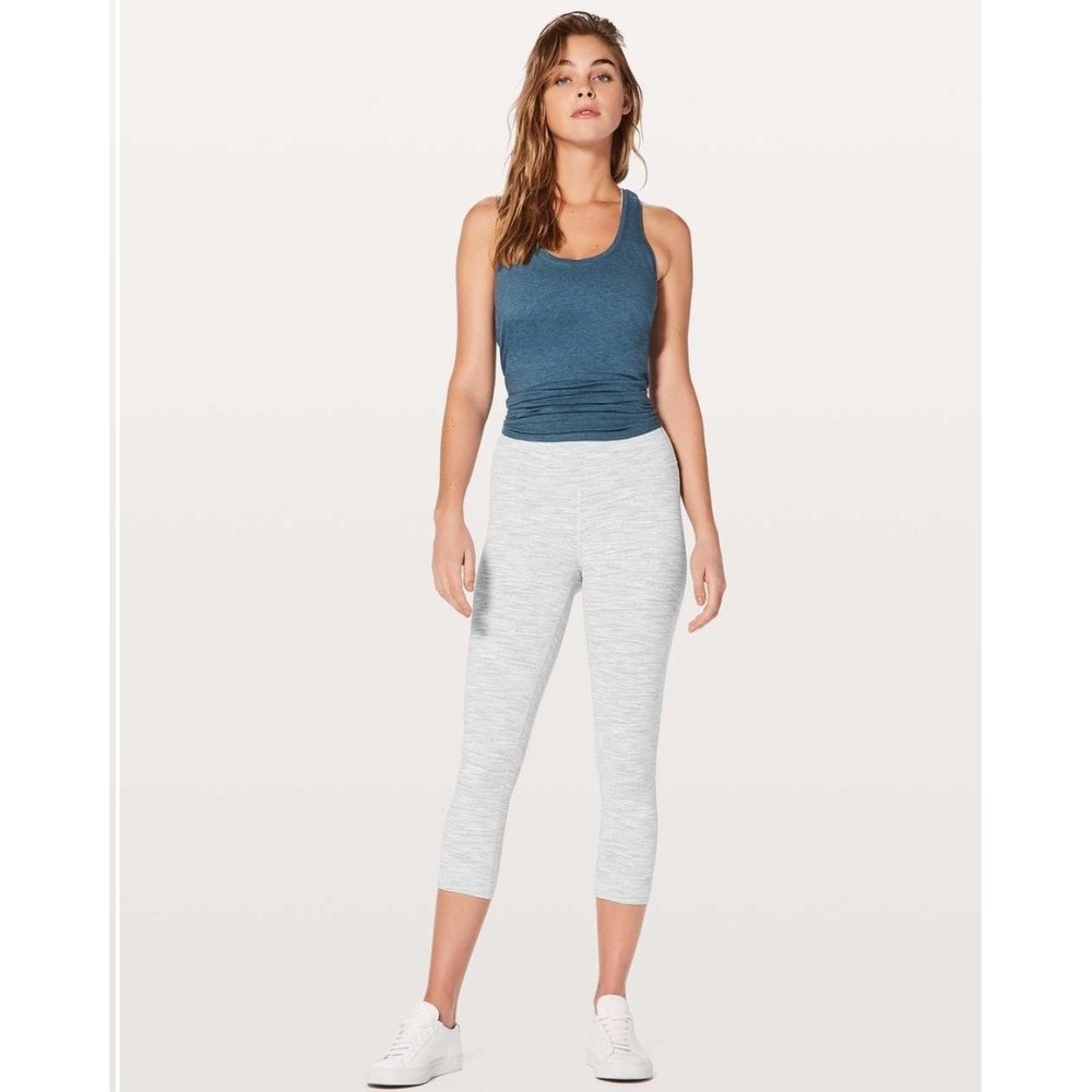 Lululemon Wunder Under High Rise Crop Legging Wee Are From Space Sz 8 Yoga Gray